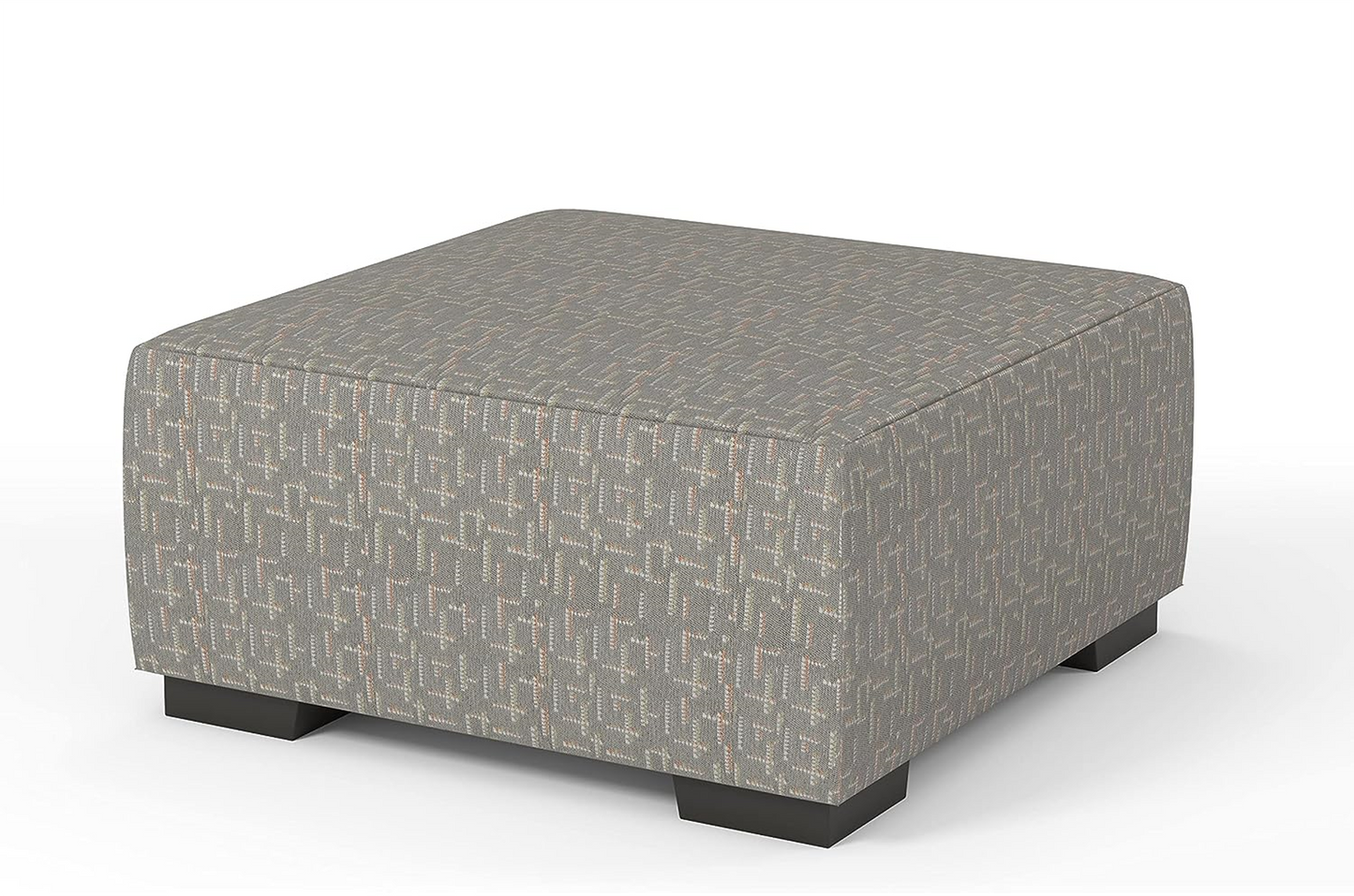 Grey Patterned Cocktail Ottoman